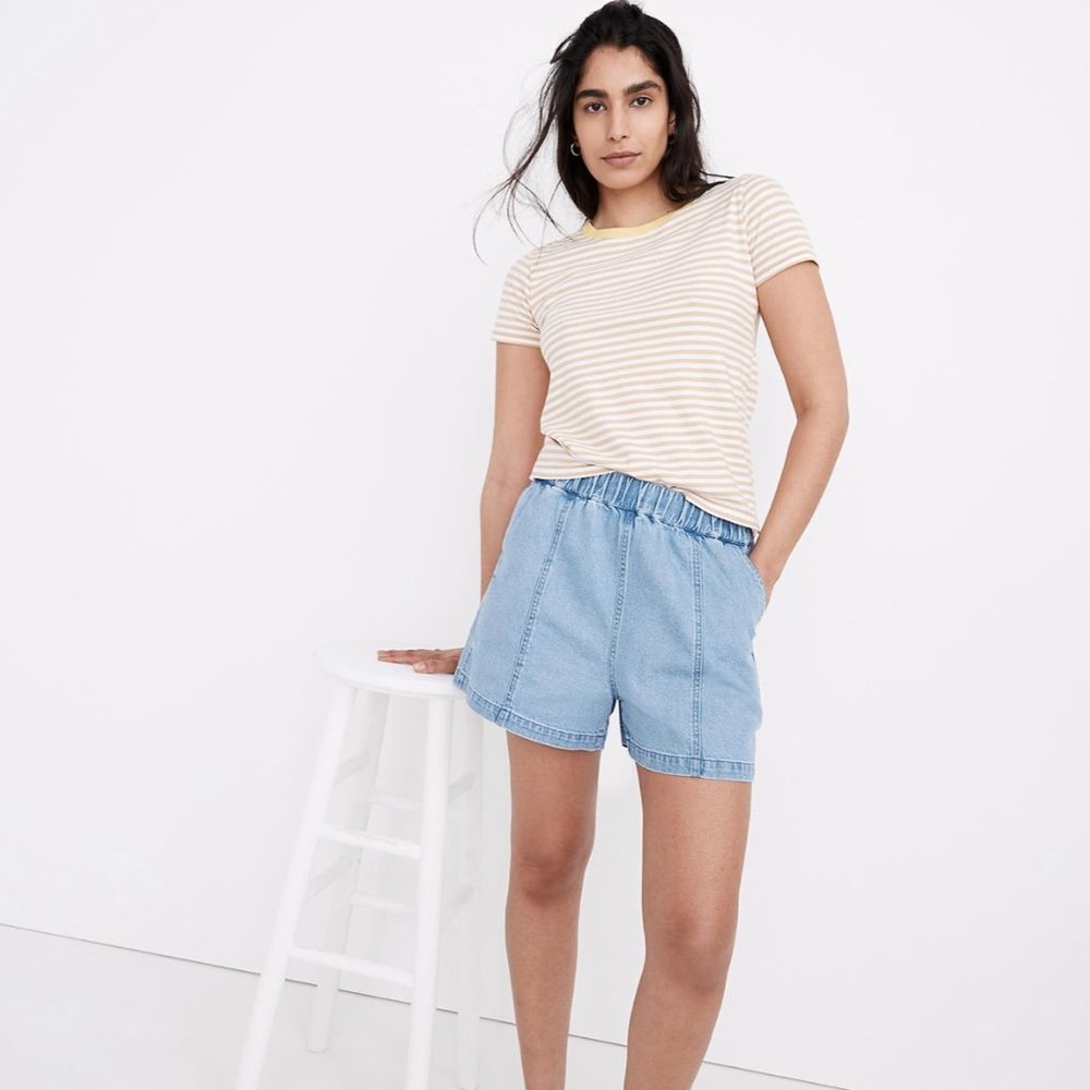 Madewell Denim Easy Pull-on Shorts in Rathmore Wash Size S